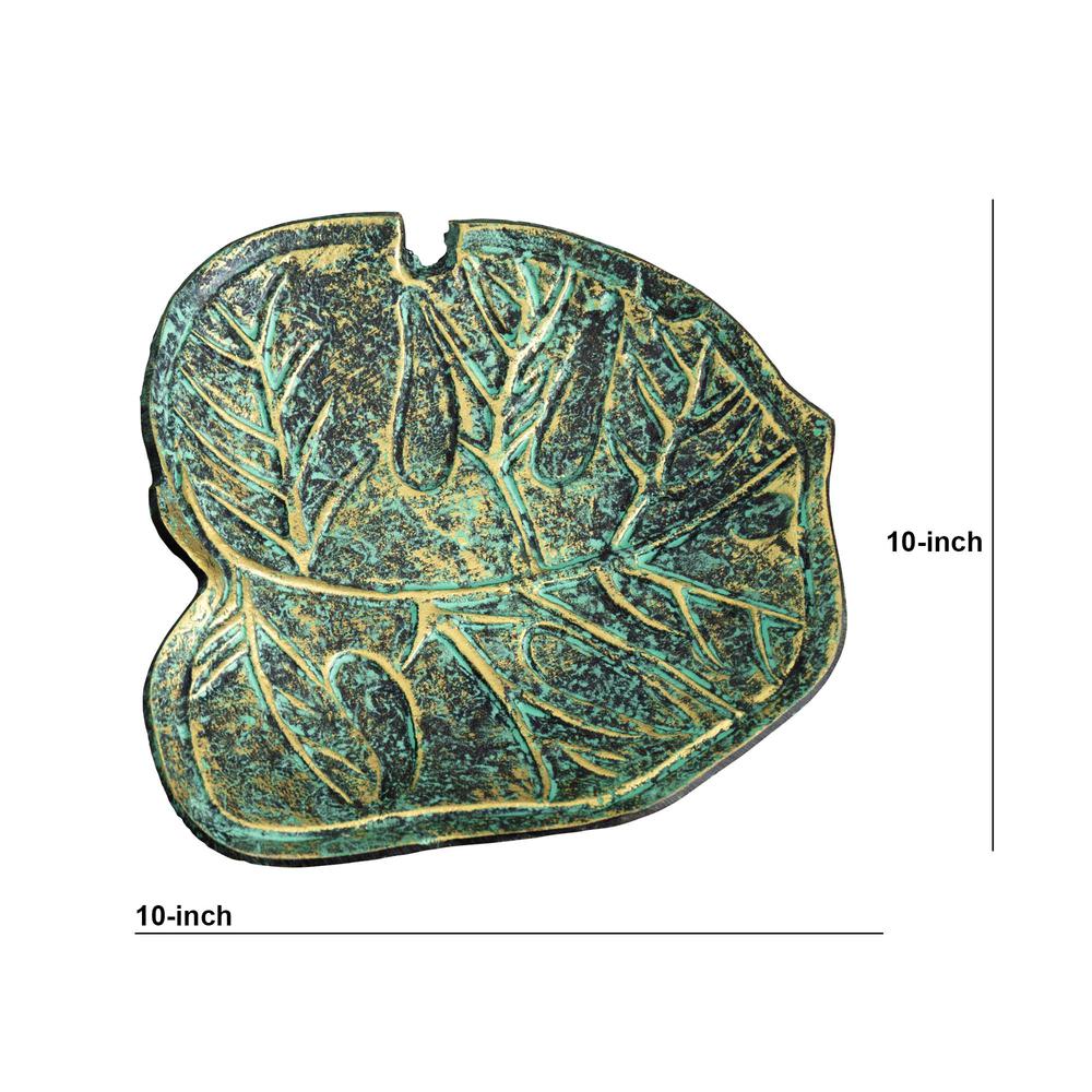 10in. Leaf Shaped Decorative Accent Tray. Picture 1