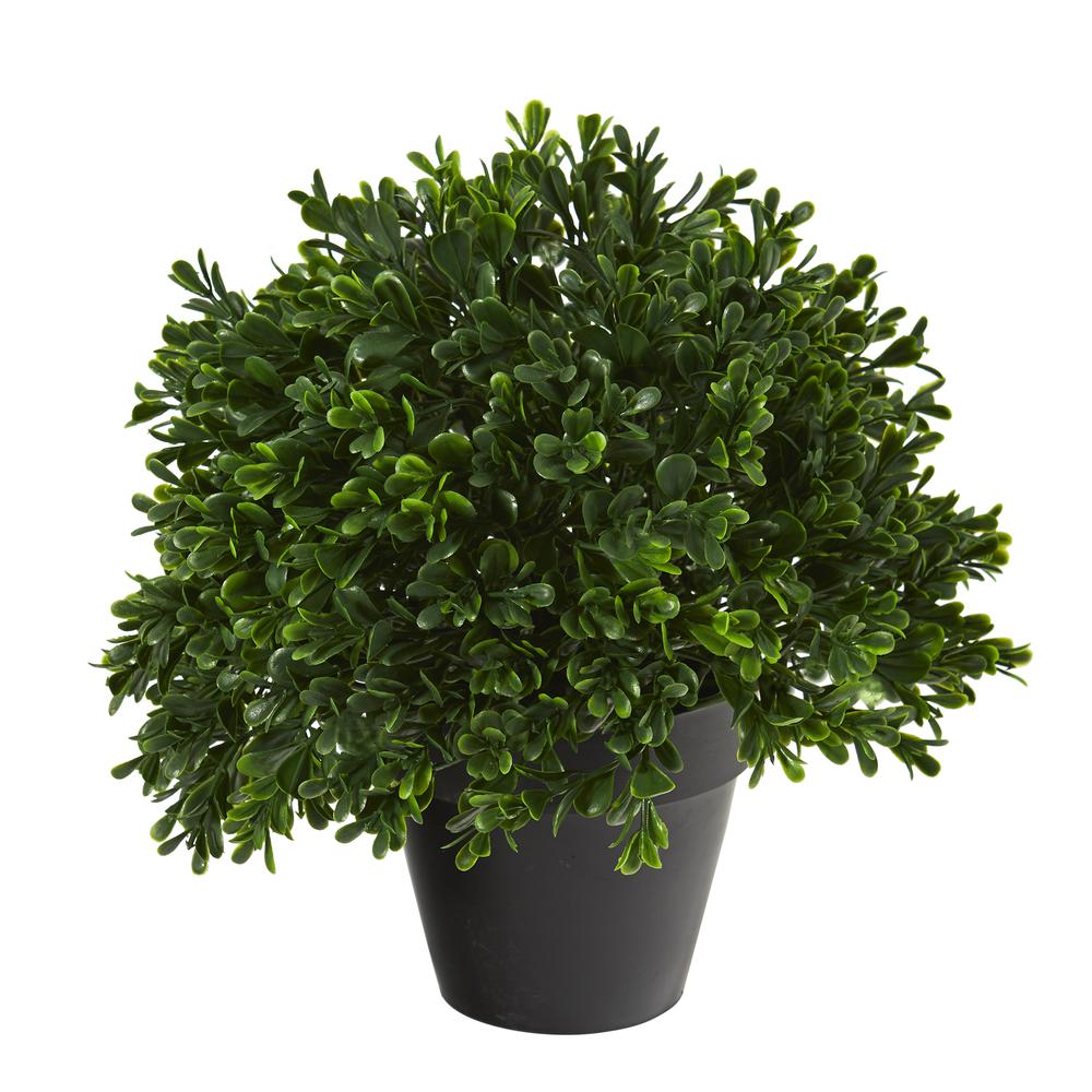 10in. Boxwood Topiary Artificial Plant UV Resistant (Indoor/Outdoor). Picture 1