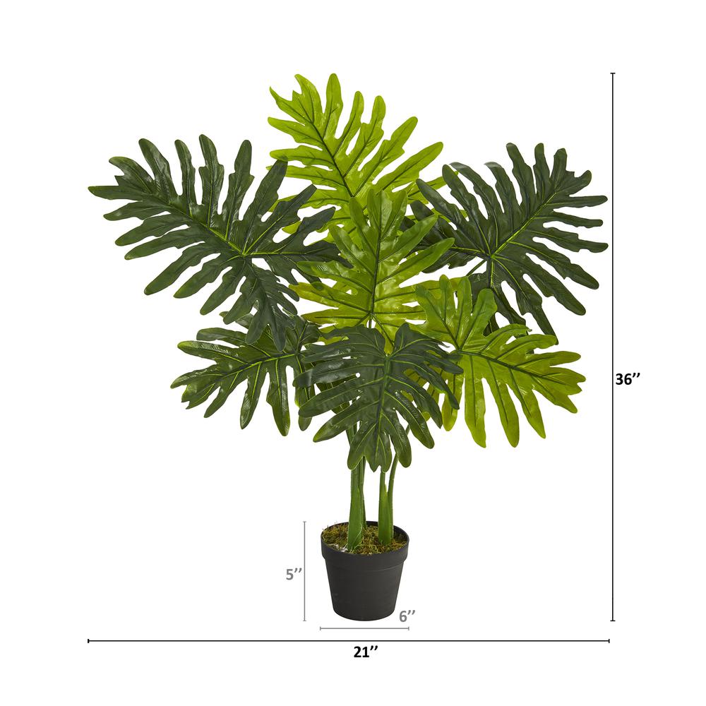 3ft. Philodendron Artificial Plant (Real Touch). Picture 3