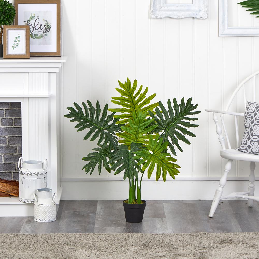 3ft. Philodendron Artificial Plant (Real Touch). Picture 4