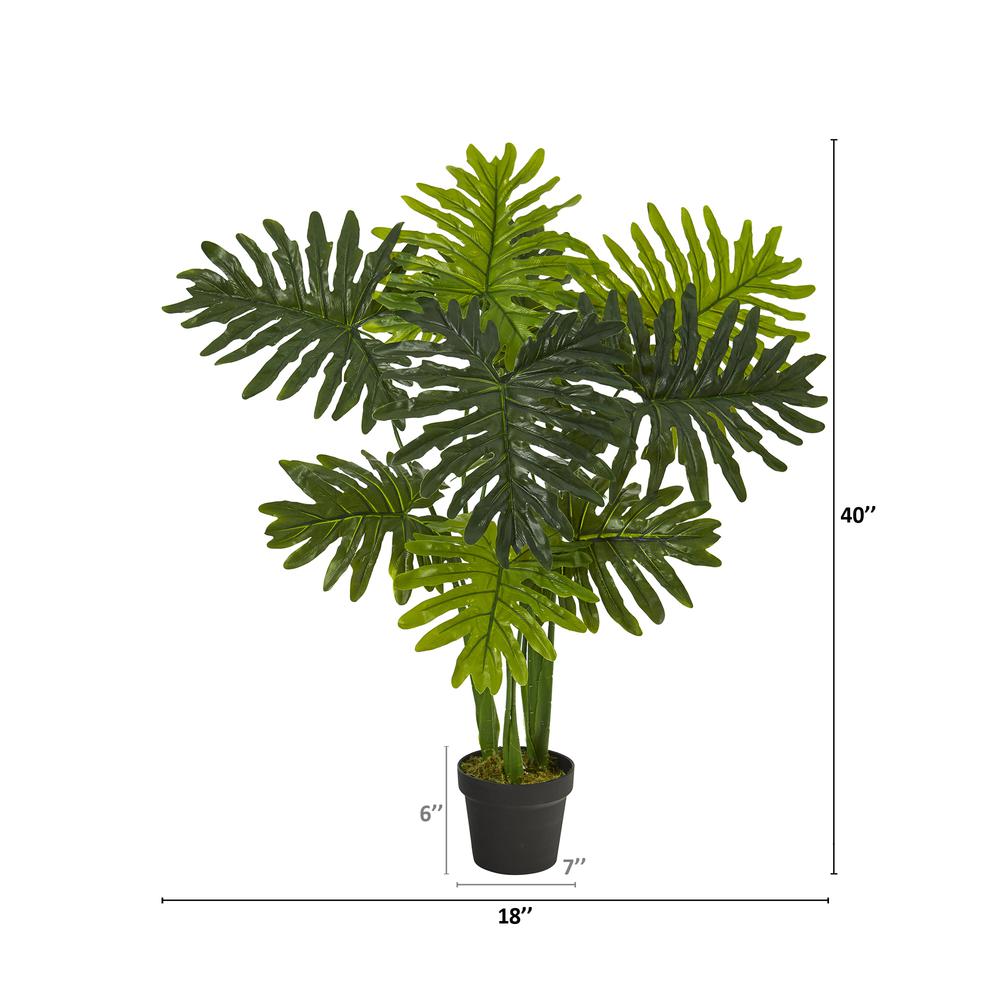 40in. Philodendron Artificial Plant (Real Touch). Picture 3