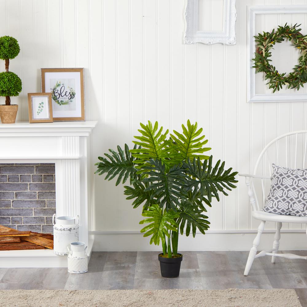 40in. Philodendron Artificial Plant (Real Touch). Picture 2
