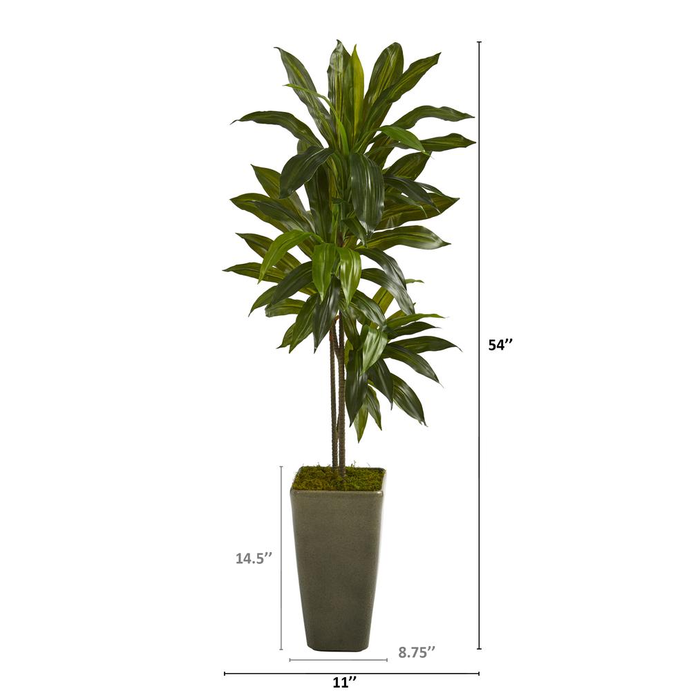 4.5ft. Dracaena Artificial Plant in Green Planter (Real Touch). Picture 2