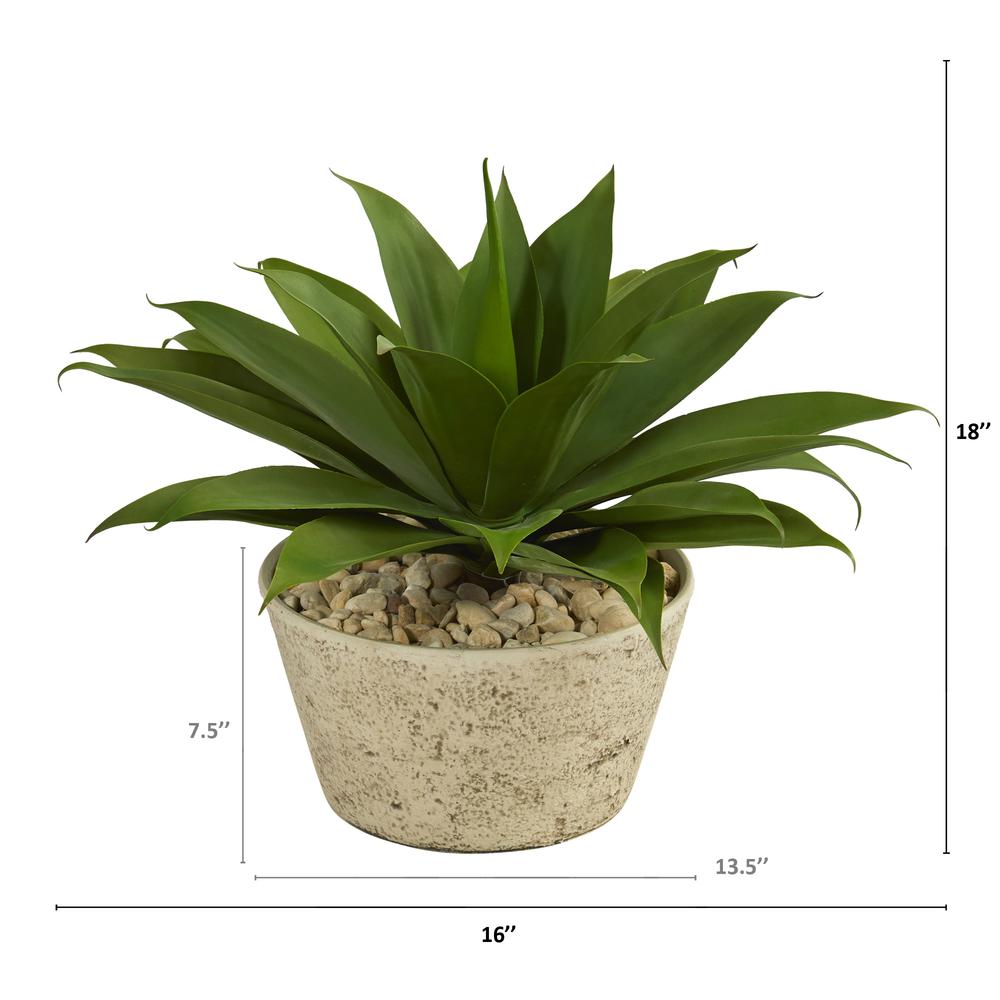 1.5ft. Agave Succulent Artificial Plant in White Planter. Picture 2