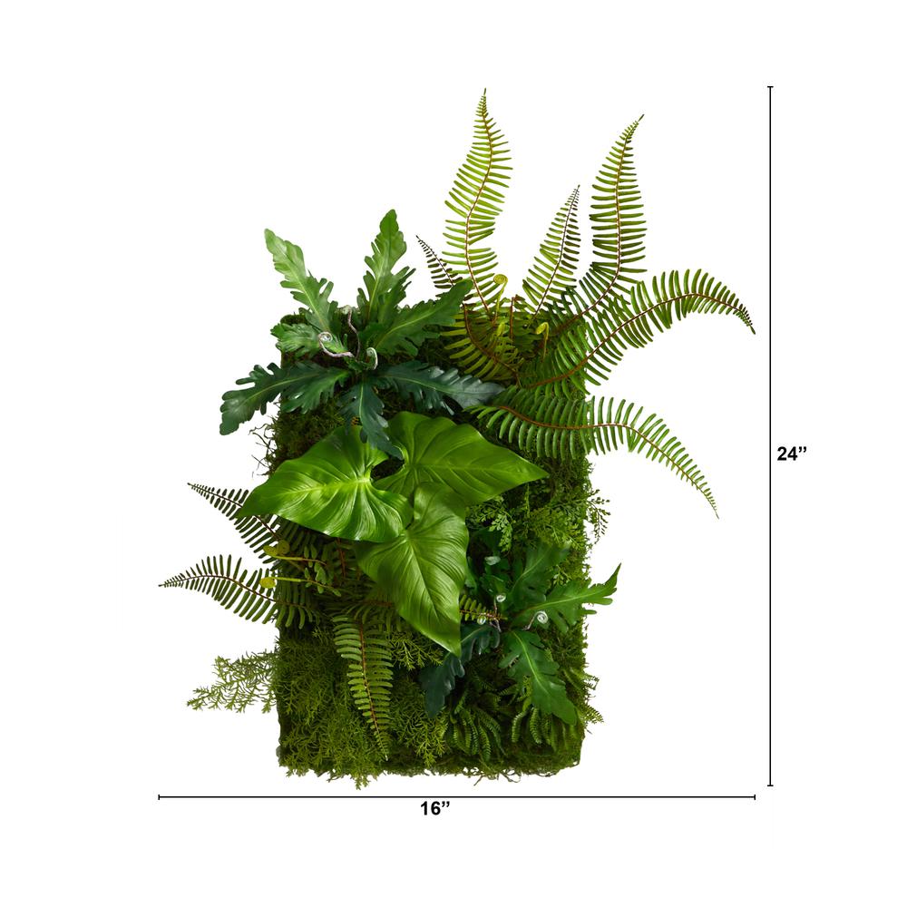 24in. x 16in. Mixed Foliage Artificial Living Wall. Picture 2