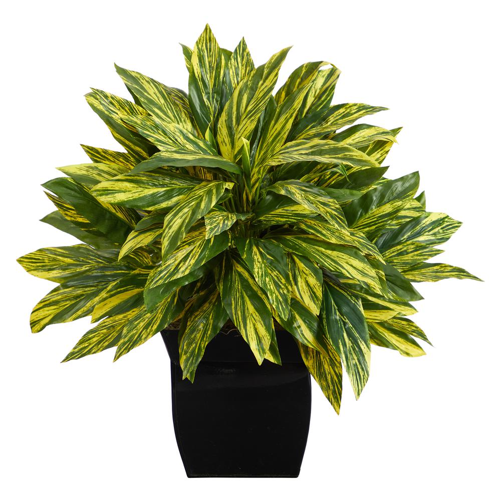 18in. Tradescantia Artificial Plant in Black Metal Planter (Real Touch). Picture 1