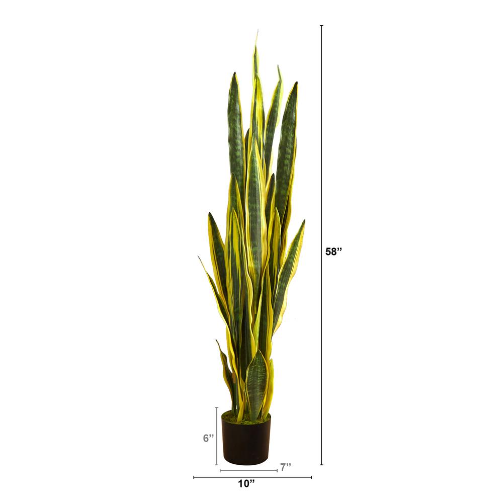 58in. Sansevieria Artificial Plant. Picture 4
