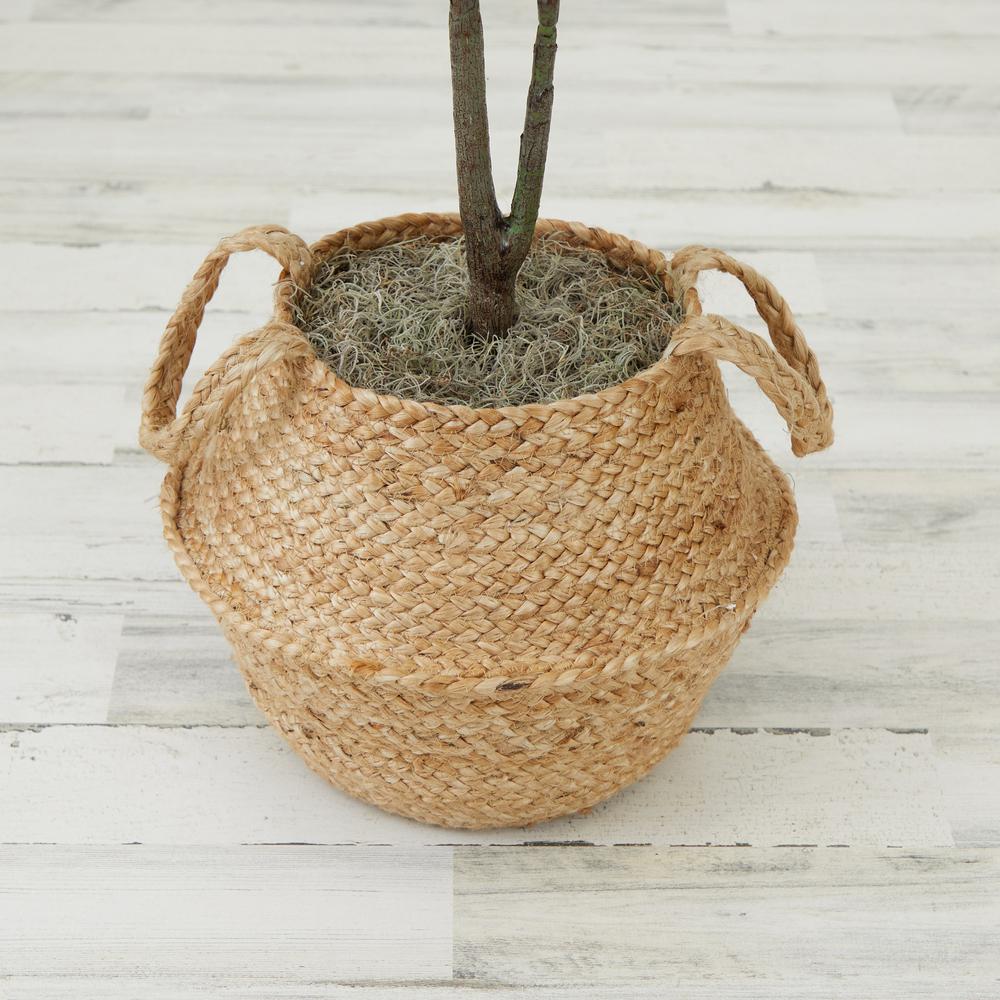 Artificial Fiddle Leaf Fig Tree with Handmade Cotton & Jute Woven Basket DIY Kit. Picture 9