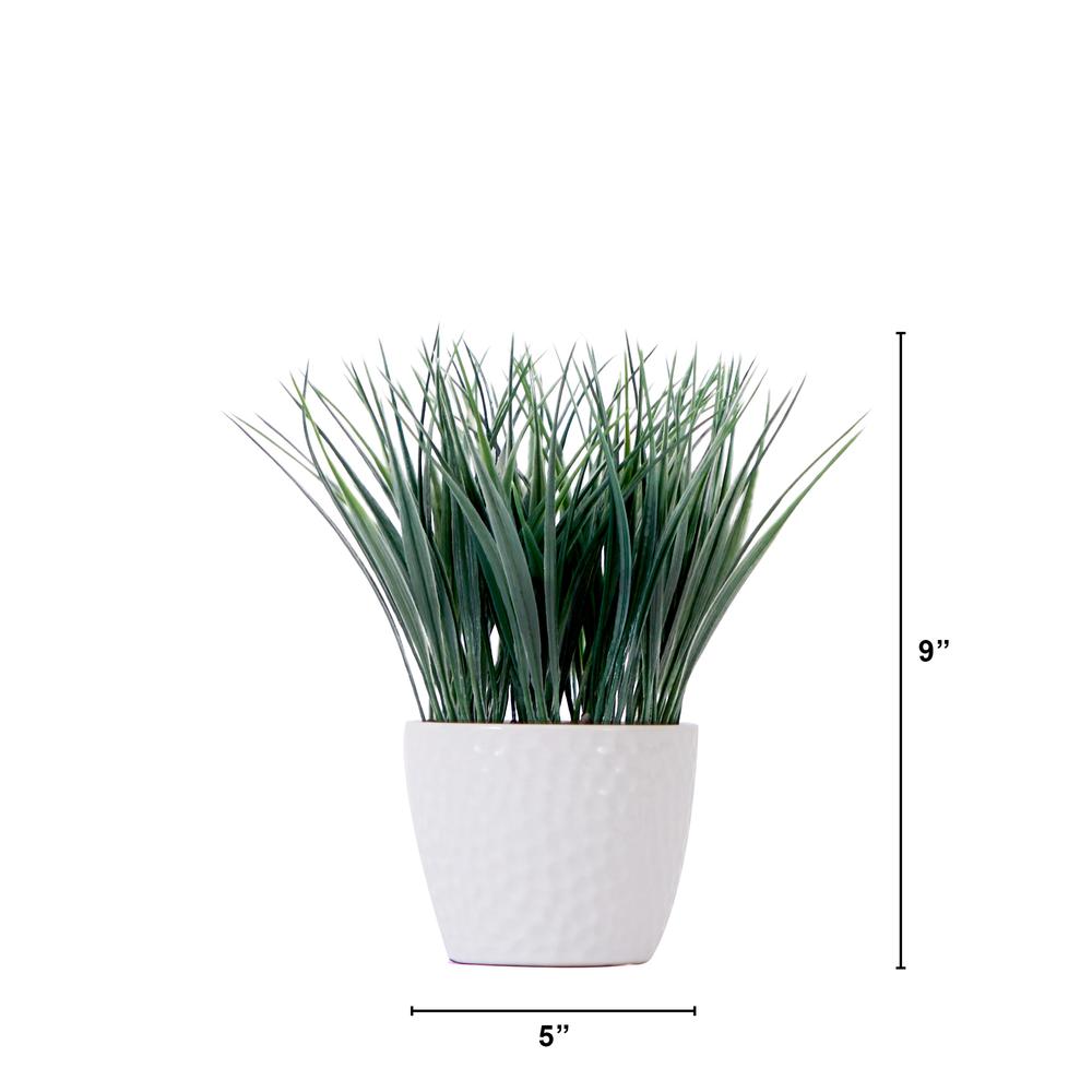 9in. Artificial Grass Plant with Decorative Planter. Picture 2