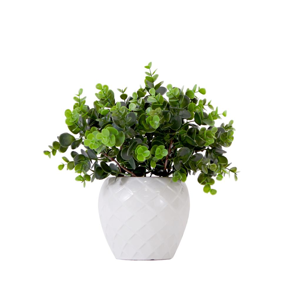 11in. Artificial Boxwood Plant with Decorative Planter. Picture 1