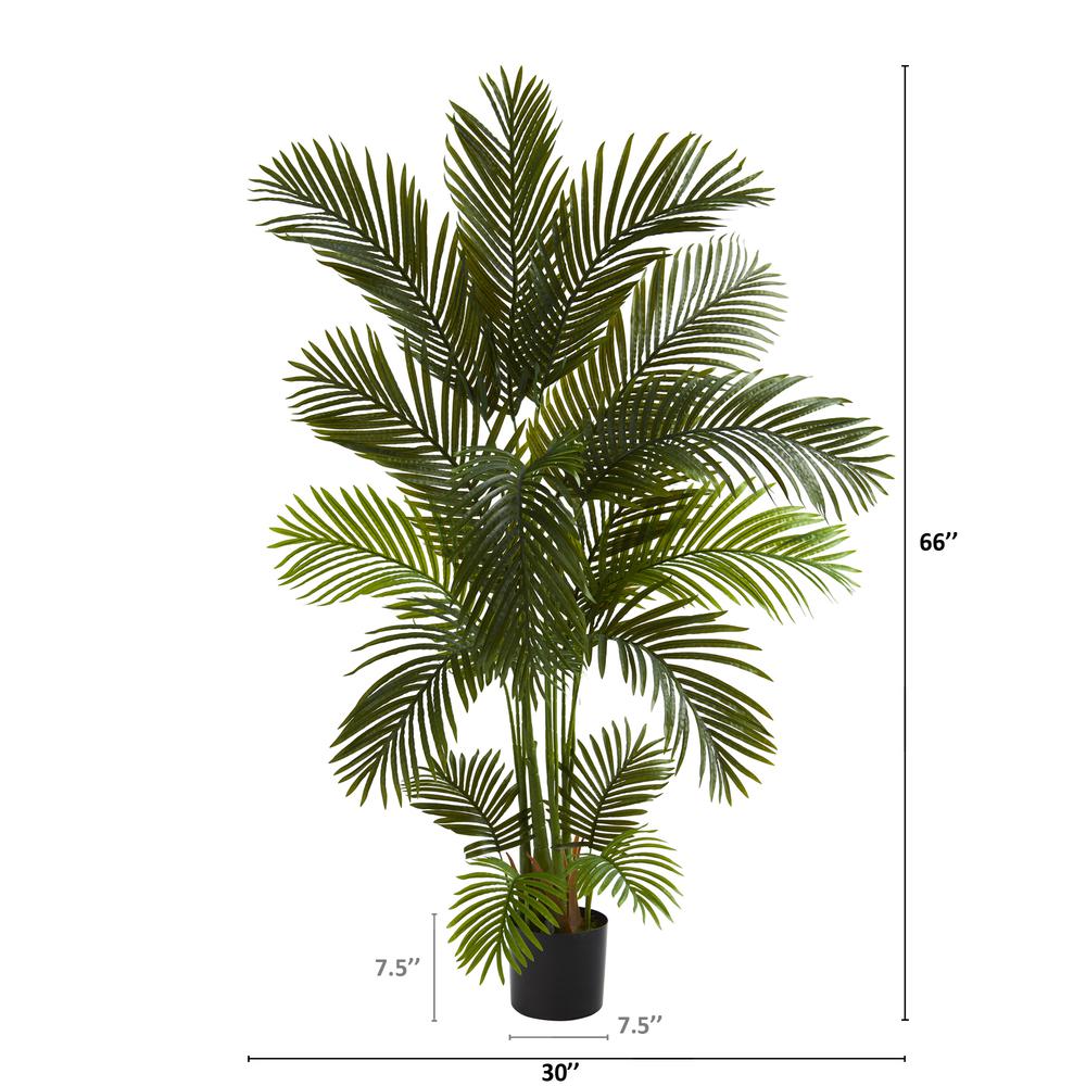 5.5ft. Areca Palm Artificial Tree, Green. Picture 2