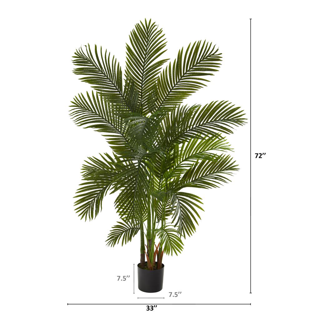 6ft. Areca Palm Artificial Tree Green. Picture 2