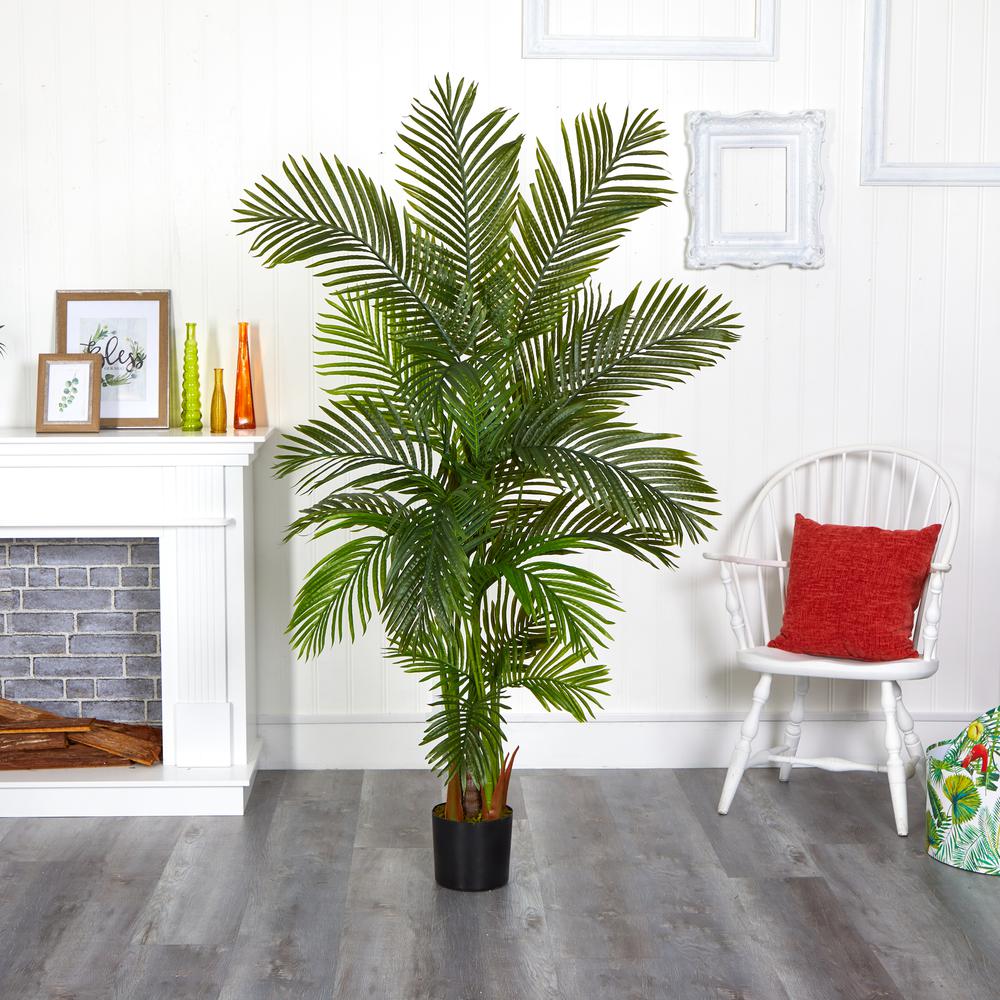 6ft. Areca Palm Artificial Tree Green. Picture 3