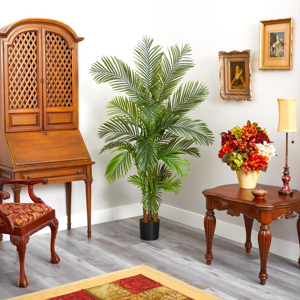 6ft. Areca Palm Artificial Tree Green. Picture 4