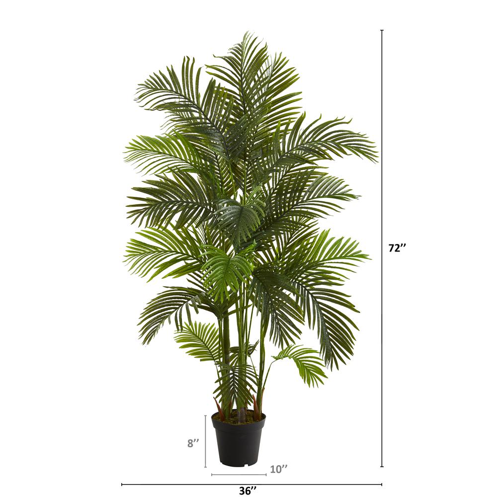 6ft. Areca Palm Artificial Tree, Green. Picture 2