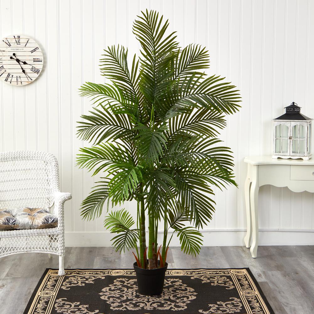 6ft. Areca Palm Artificial Tree, Green. Picture 5