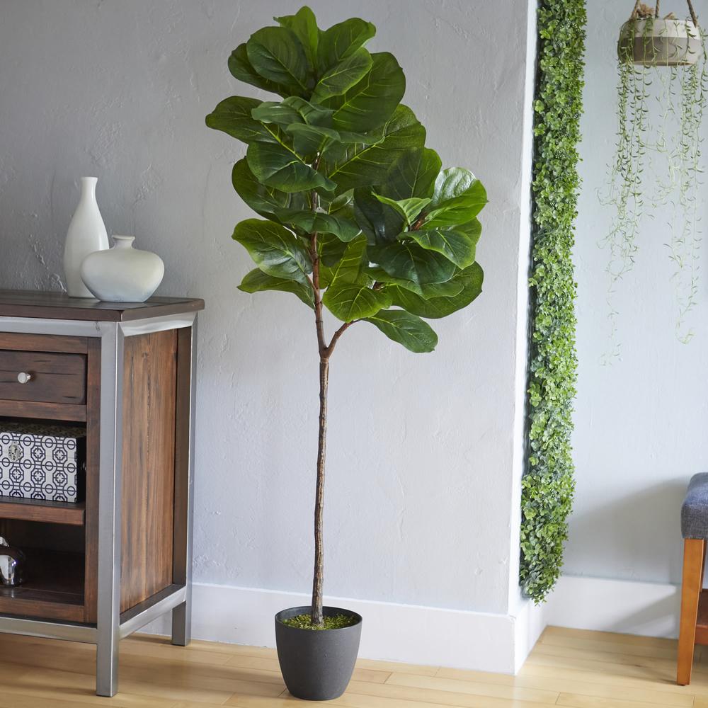59” Fiddle Leaf Artificial Tree (Real Touch). Picture 4