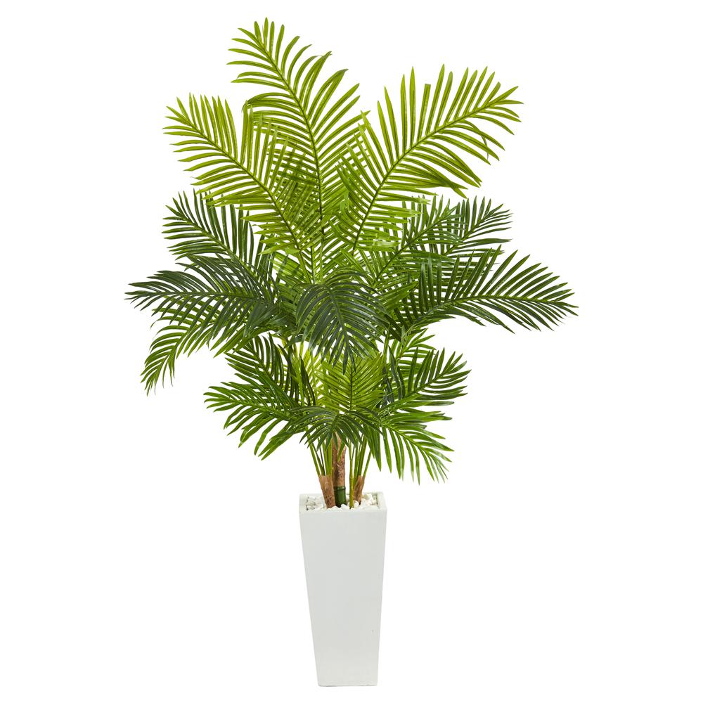 68in. Hawaii Palm Artificial Tree in Tall White Planter. The main picture.