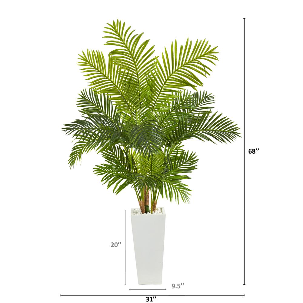 68in. Hawaii Palm Artificial Tree in Tall White Planter. Picture 3