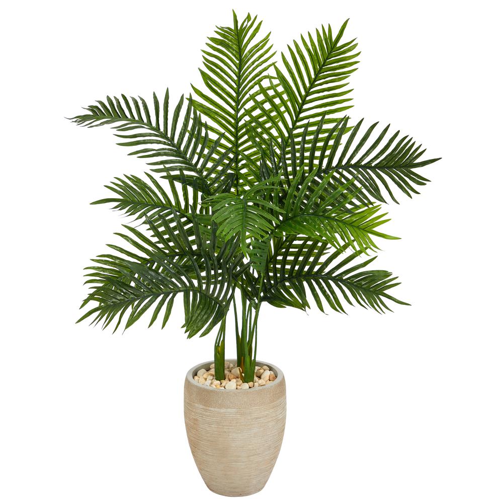 3.5ft. Areca Palm Artificial Tree in Sand Colored Planter (Real Touch). Picture 1