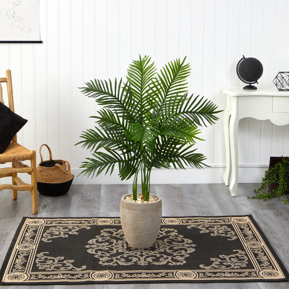 3.5ft. Areca Palm Artificial Tree in Sand Colored Planter (Real Touch). Picture 3