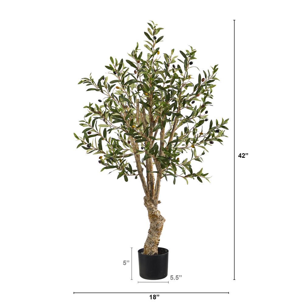 3.5ft. Olive Artificial Tree, Green. Picture 3