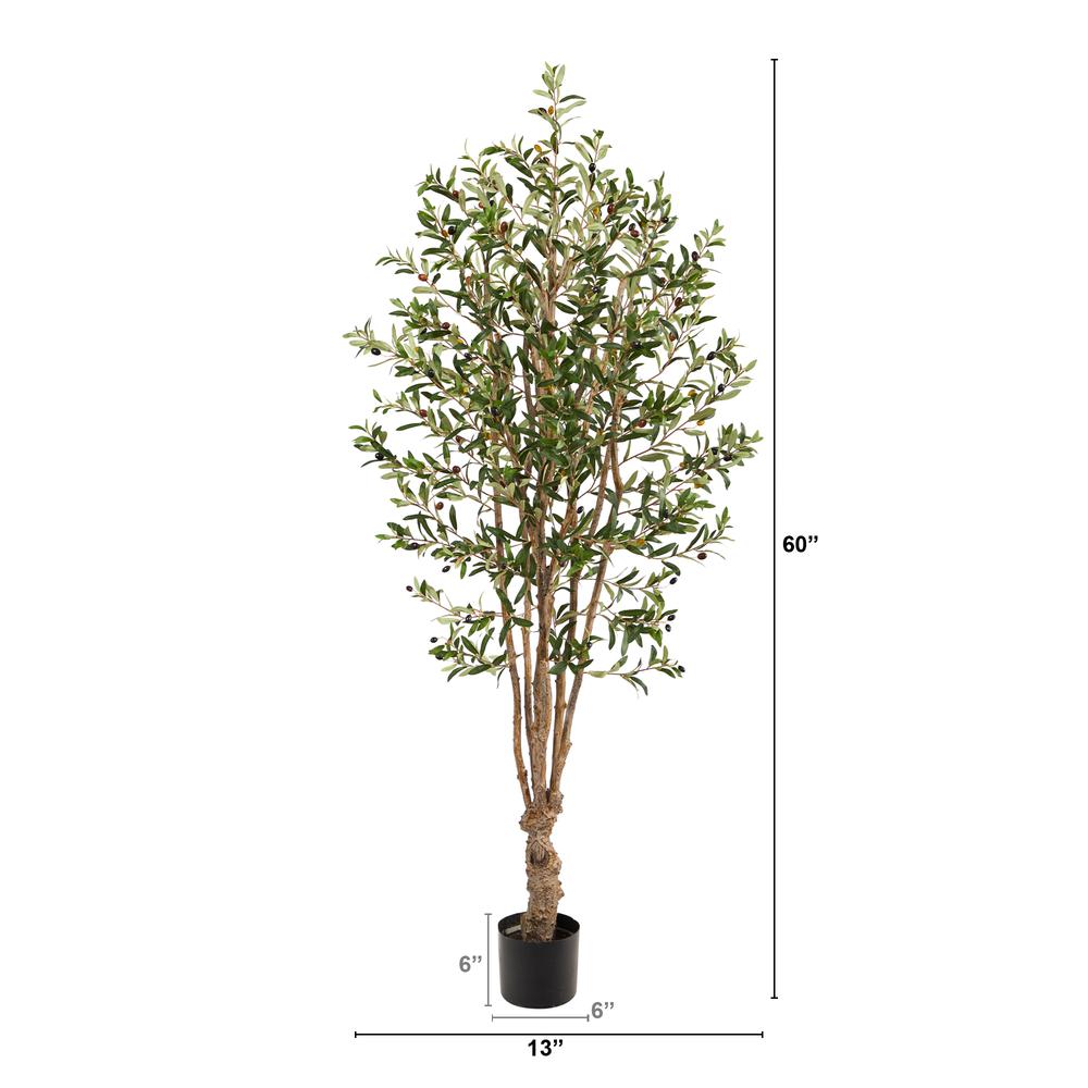 5ft. Olive Artificial Tree with 1656 Leaves. Picture 2