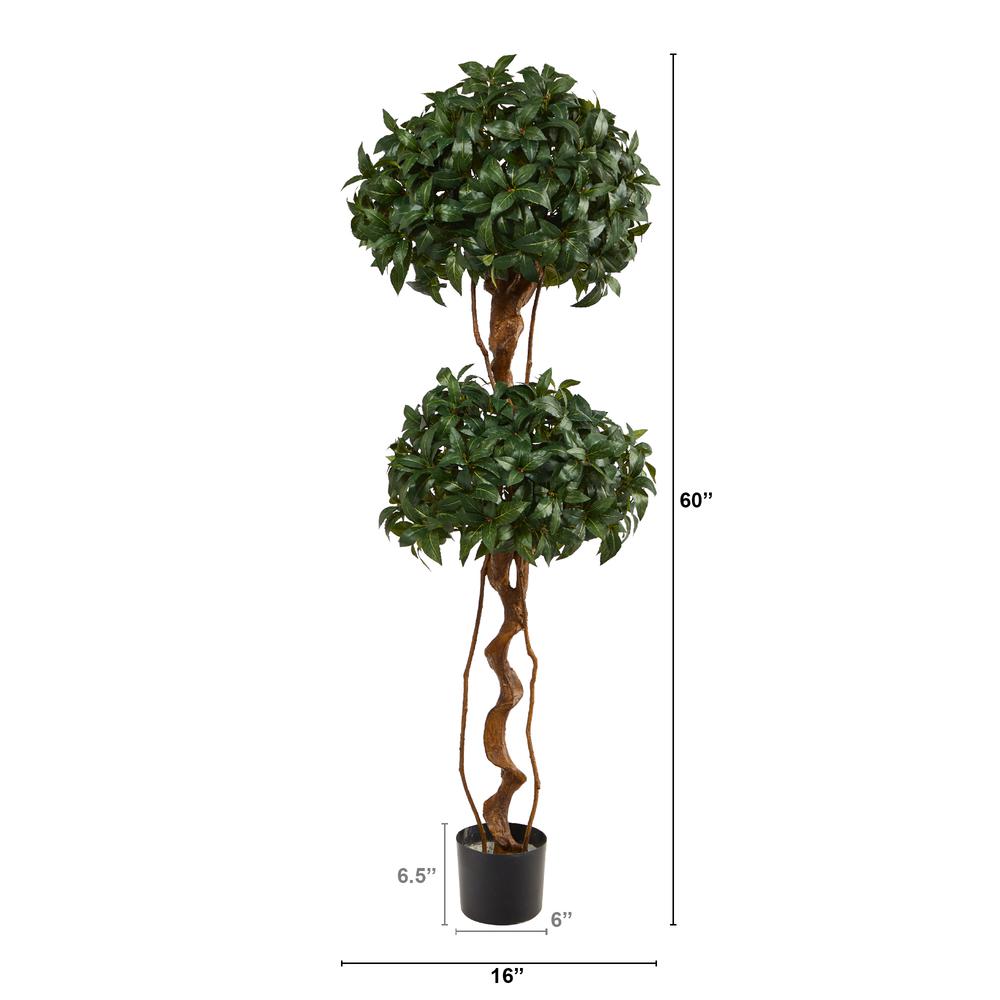5ft. Sweet Bay Double Ball Topiary Artificial Tree. Picture 2
