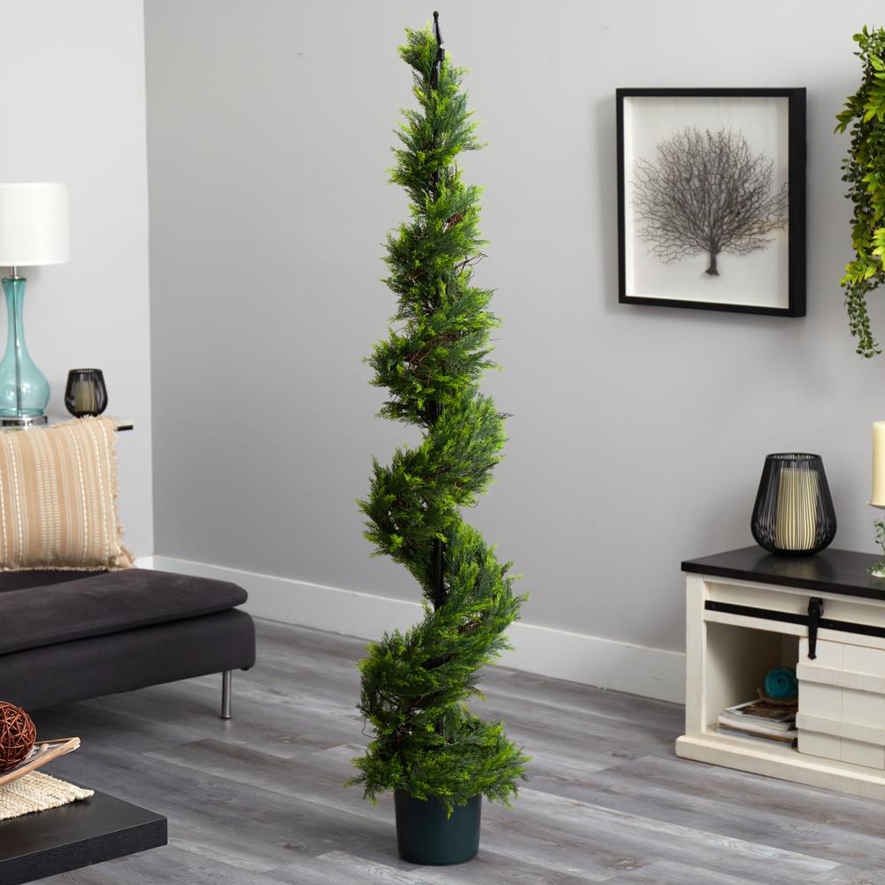 6ft. Cypress Spiral Topiary Artificial Tree. Picture 3