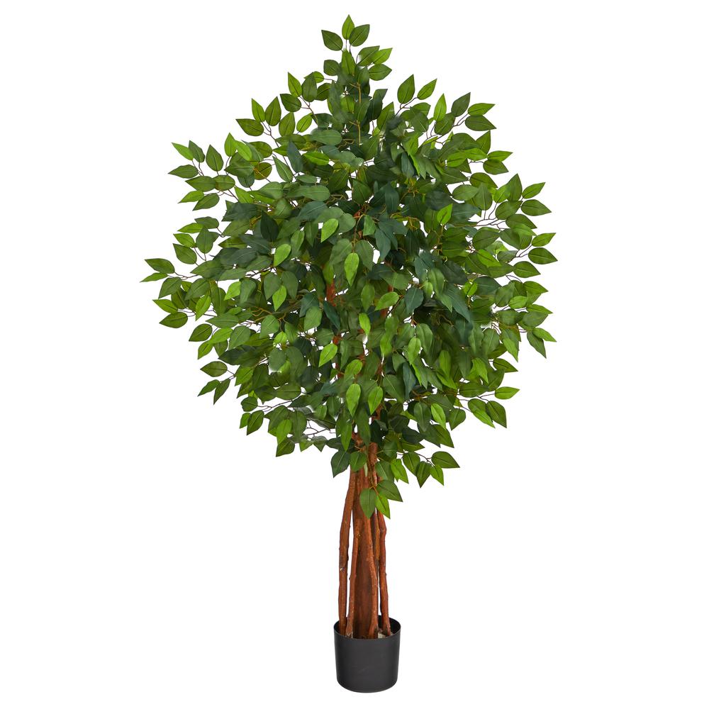 4.5ft. Super Deluxe Ficus Artificial Tree with Natural Trunk. Picture 1