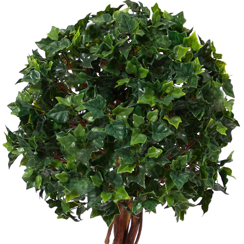 3.5ft. English Ivy Single Ball Topiary Artificial Tree with Natural Trunk. Picture 4