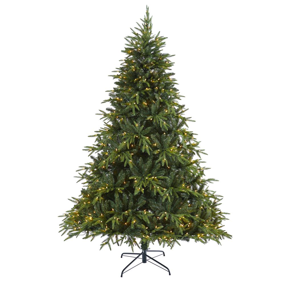 7ft. Colorado Mountain Fir Natural Look Artificial Christmas Tree with 500 Clear LED Lights and 2552 Tips. Picture 4