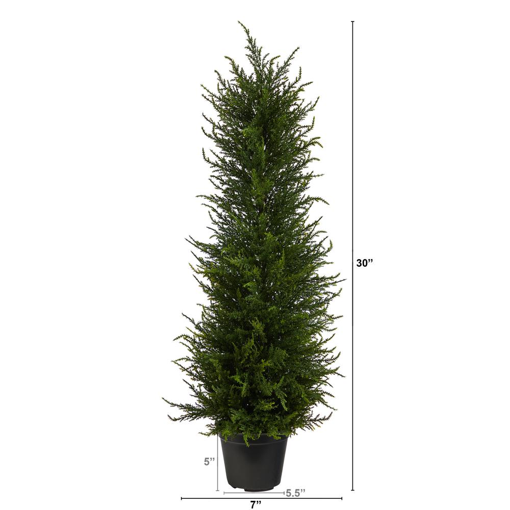 2.5ft. Cypress Artificial Tree UV Resistant (Indoor/Outdoor). Picture 2
