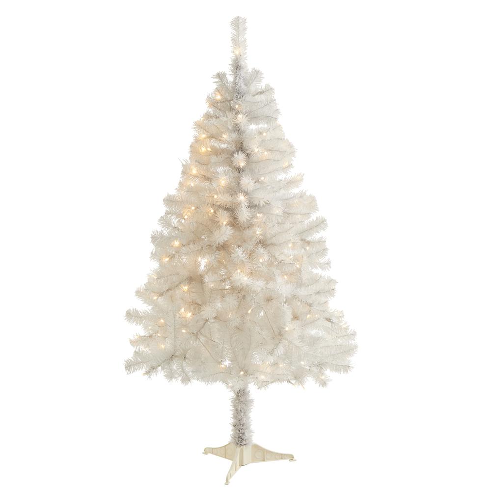 5ft. White Artificial Christmas Tree with 350 Bendable Branches and 150 Clear LED Lights. Picture 2