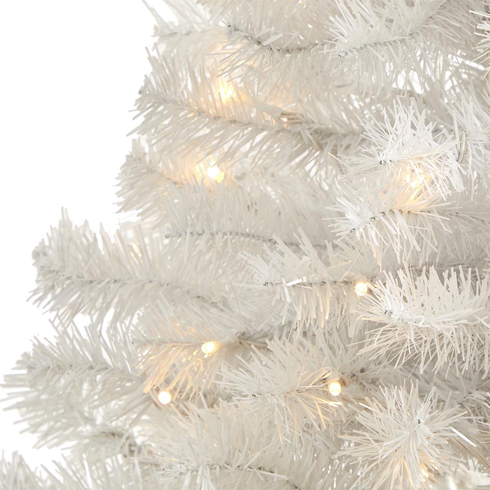 5ft. White Artificial Christmas Tree with 350 Bendable Branches and 150 Clear LED Lights. Picture 3