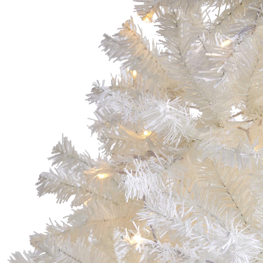 8ft. White Artificial Christmas Tree with 1500 Bendable Branches and 450 LED Lights. Picture 2