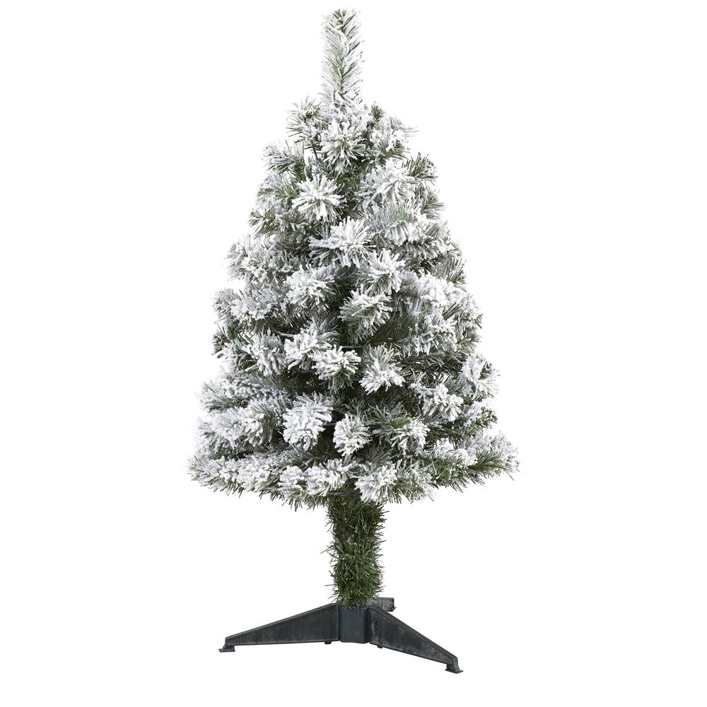 3ft. Flocked West Virginia Fir Artificial Christmas Tree. Picture 1