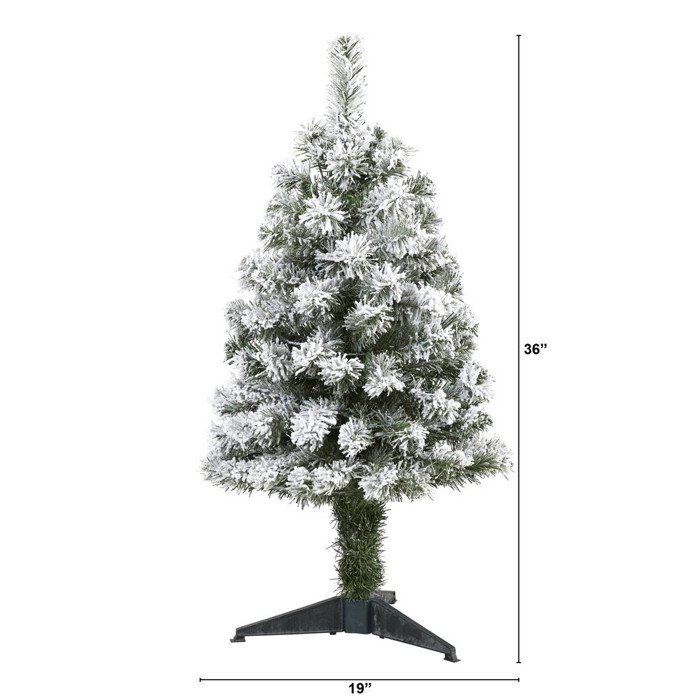 3ft. Flocked West Virginia Fir Artificial Christmas Tree. Picture 2