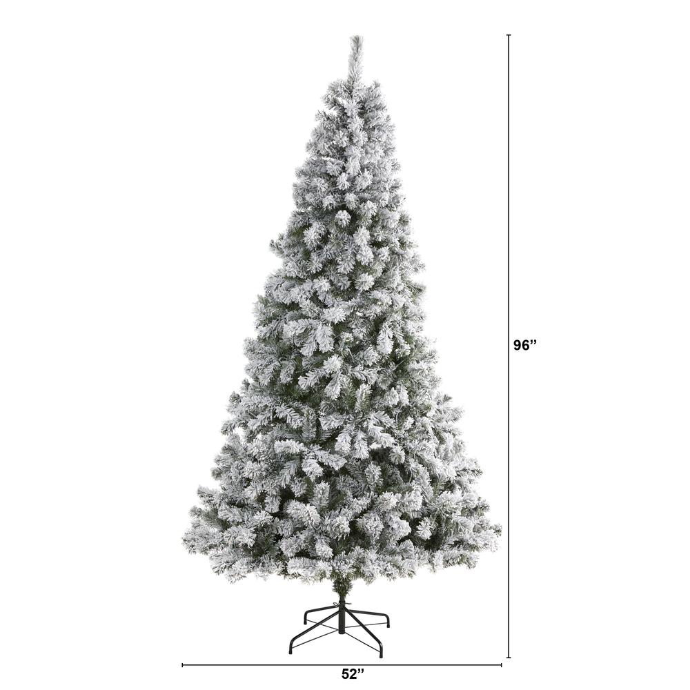 8ft. Flocked West Virginia Fir Artificial Christmas Tree. Picture 1