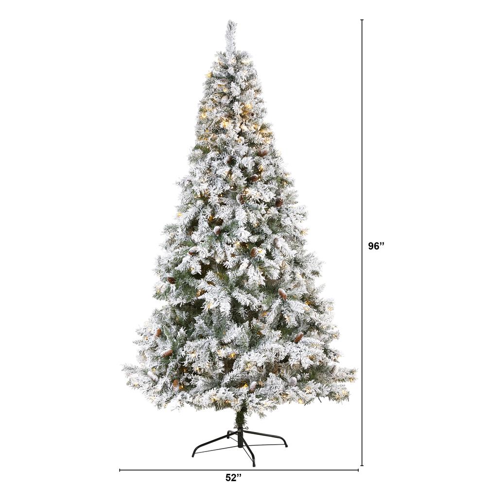 8ft. Flocked White River Mountain Pine Artificial Christmas Tree. Picture 3
