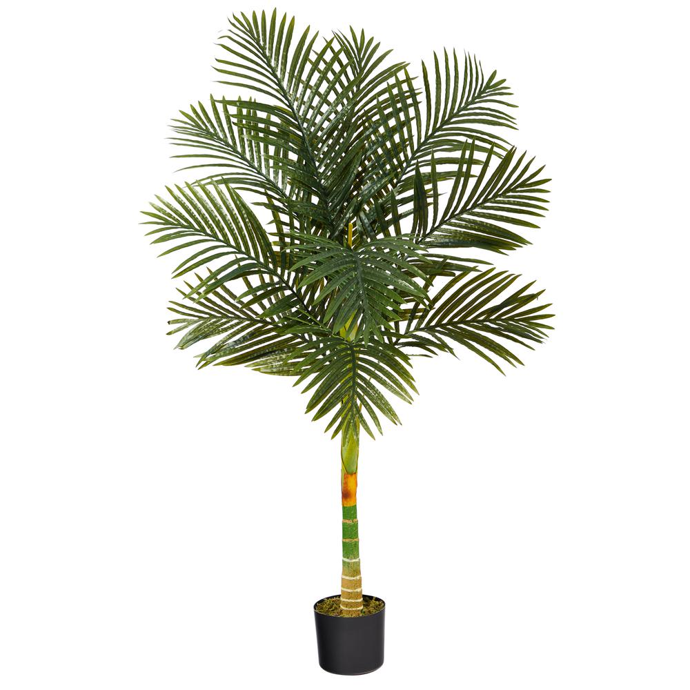5ft Golden Cane Artificial Palm Tree, Green. Picture 1