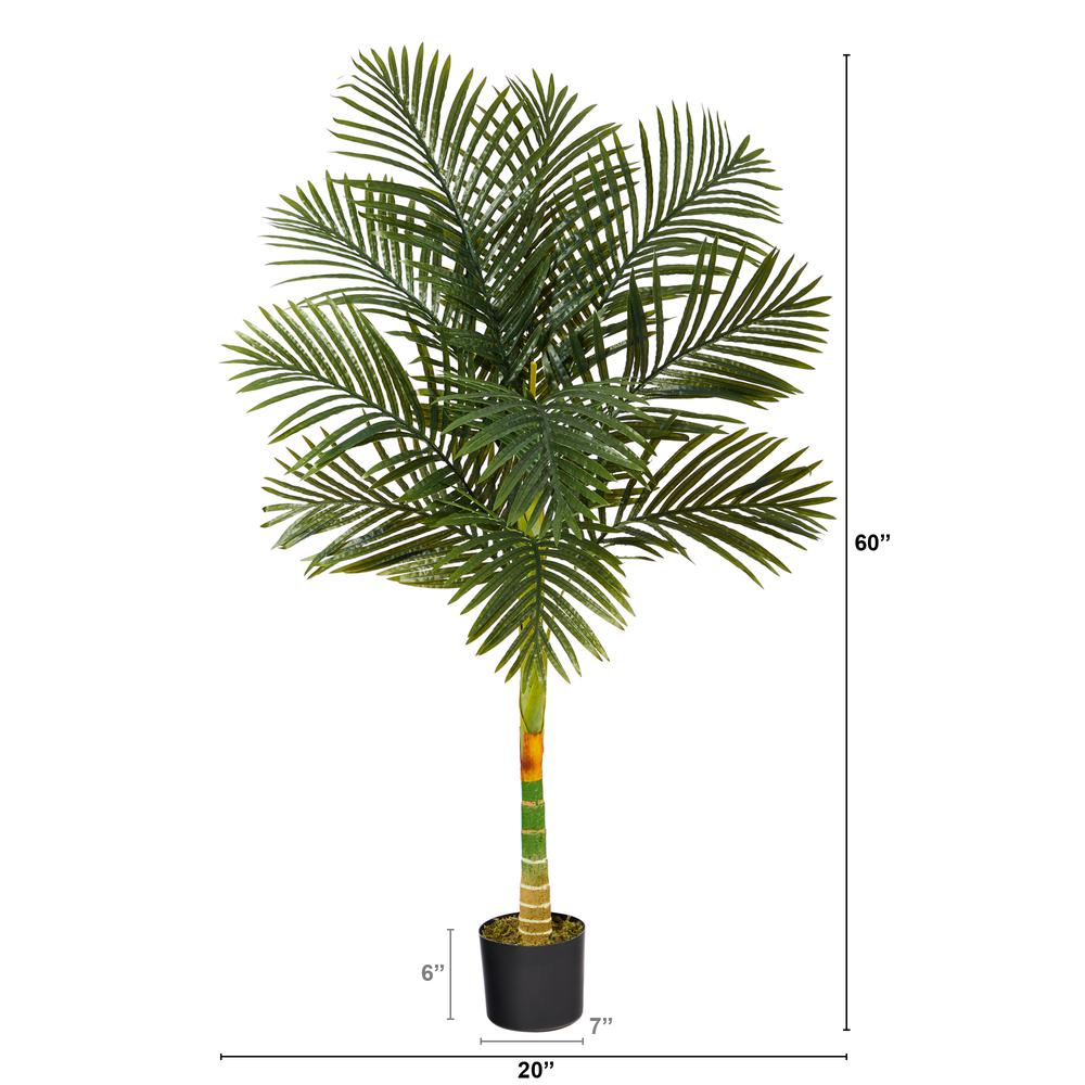 5ft Golden Cane Artificial Palm Tree, Green. Picture 4