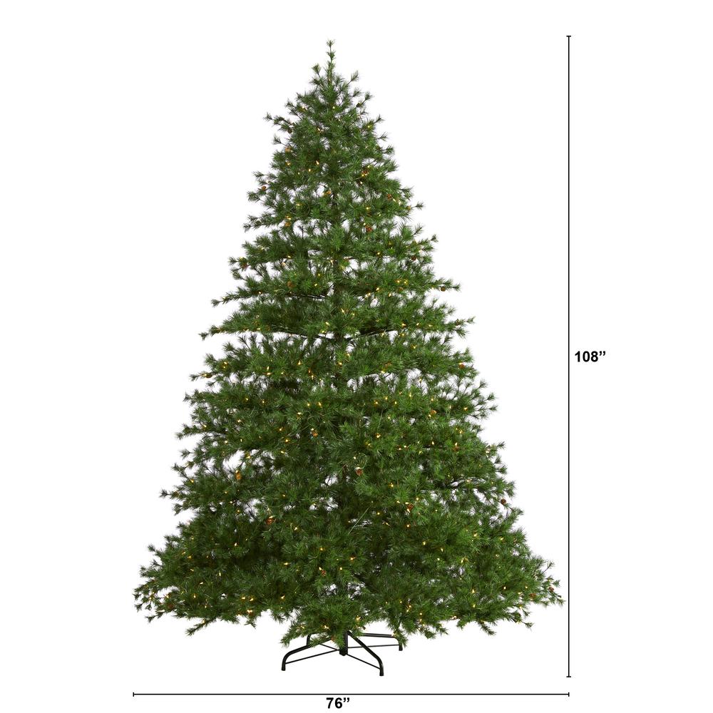 Colorado Mountain Pine Artificial Christmas Tree with 650 Clear Lights. Picture 2