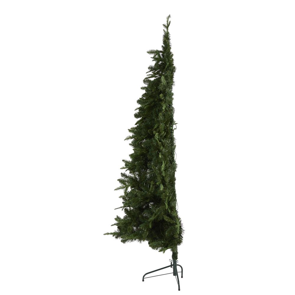 7ft. Grand Teton Spruce Flat Back Artificial Christmas Tree with 220 Clear LED Lights and 953 Bendable Branches. Picture 4