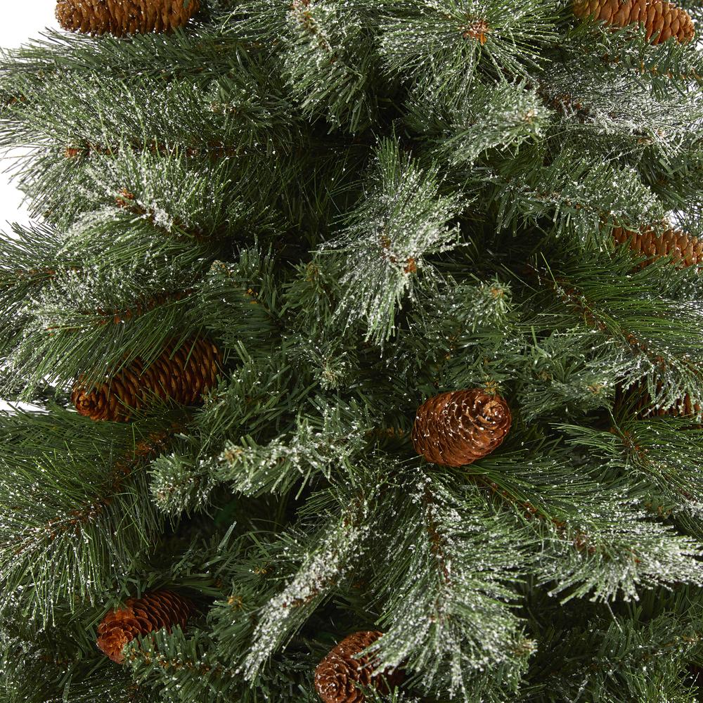 7ft. Snowed French Alps Mountain Pine Artificial Christmas Tree. Picture 3