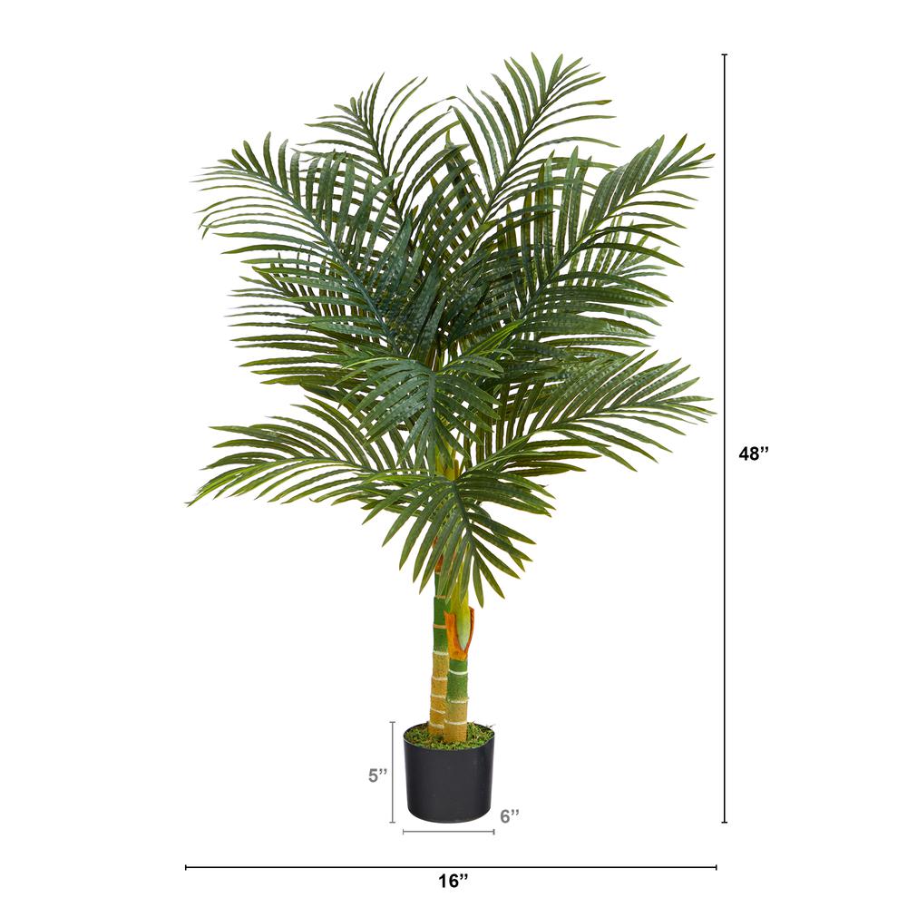 4ft. Golden Cane Artificial Palm Tree, Green. Picture 4