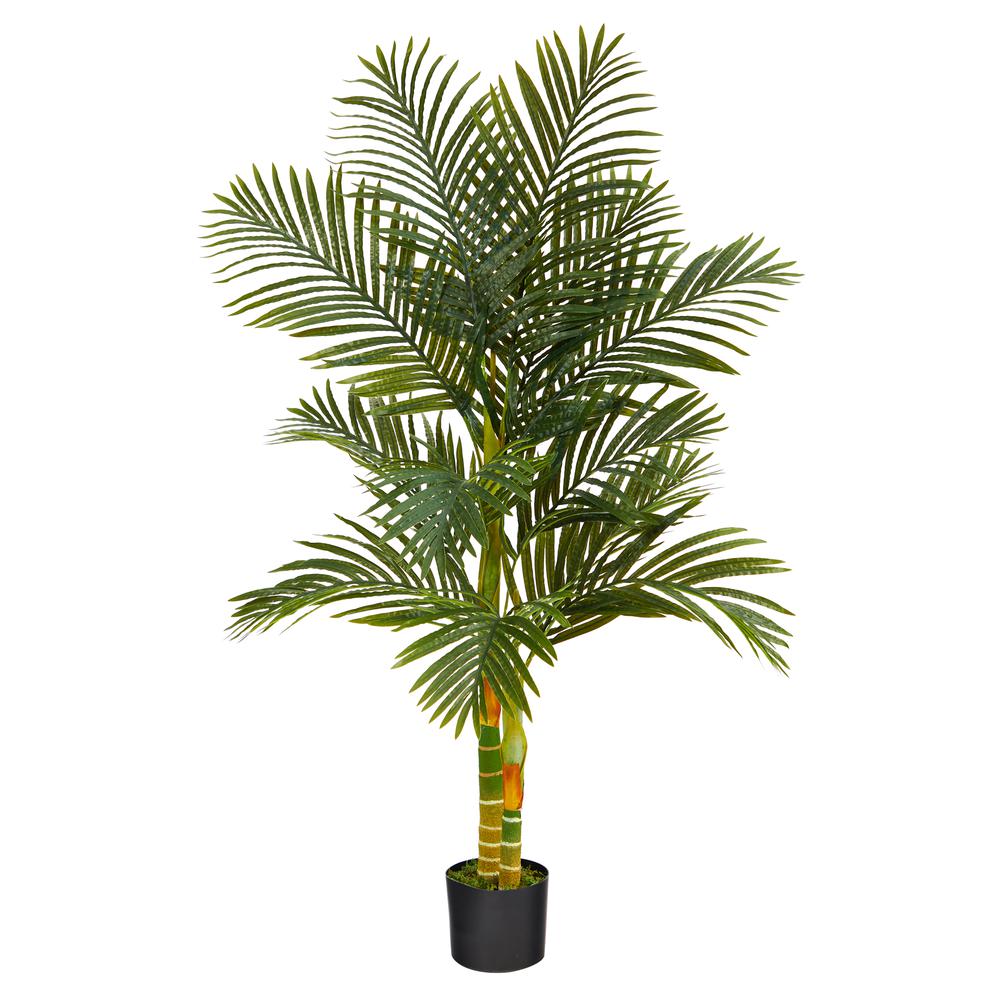 5ft. Golden Cane Artificial Palm Tree, Green. Picture 1