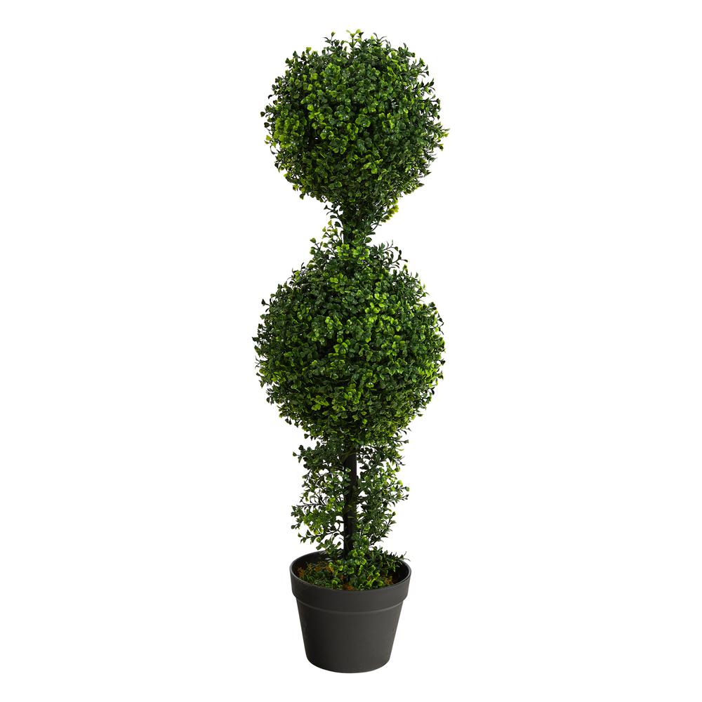 34in. Boxwood Double Ball Topiary Artificial Tree (Indoor/Outdoor). Picture 1