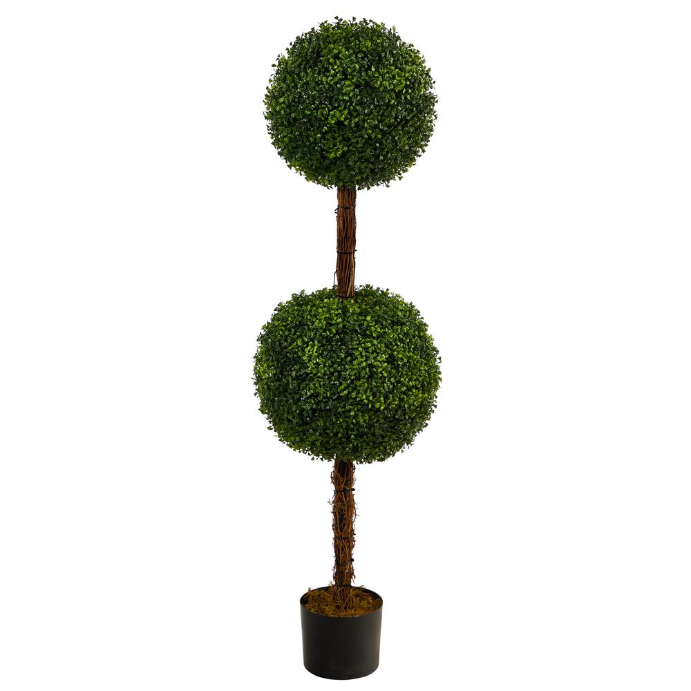 4.5ft. Boxwood Double Ball Topiary Artificial Tree (Indoor/Outdoor). Picture 1