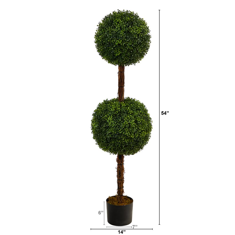 4.5ft. Boxwood Double Ball Topiary Artificial Tree (Indoor/Outdoor). Picture 4